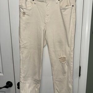 Kut from the Kloth Cream Ankle Jeans